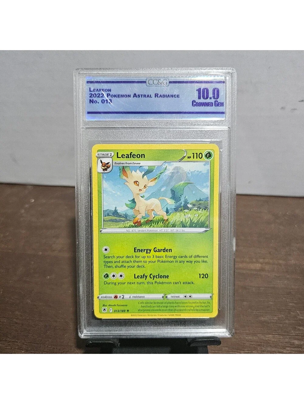 2022 Pokémon Astral Radiance Leafeon #013 Graded 10.0 Crowned Gem CC&G